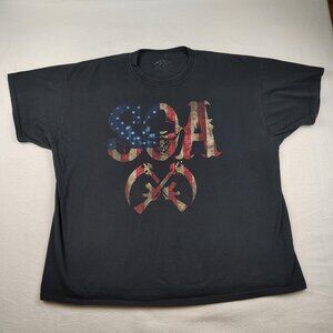 Sons of Anarchy Tee Shirt Mens 3XL American Flag Skull Crossed Guns